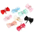 Charm ruban satin coloré fait main DIY perle strass élastique cheveux accessoire sac lot - Couleurs Mélangées Aléatoires