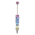 Handmade DIY gradient beaded ballpoint pen with sparkling rhinestones and cute flowers. - SL911010 Style