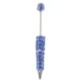 Resin Flower Beaded Ballpoint Pen Cute DIY Decorative Gift Pen Blue Floral Style - Dark Blue