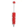 DIY Beaded Pen Red Flower Clay Rhinestone Fashion Stationery Office Ballpoint Writing Tool - Red Flower Style