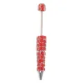 Red Resin Flower Beaded Ballpoint Pen DIY Cute Beaded Pen High-Value Gift Decorative Pen - Red