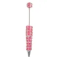 Pink resin flower beaded pen DIY cute rhinestone decorative pen high aesthetic gift pen variant - Deep Pink
