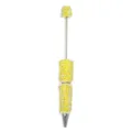 Cross-border ins style resin flower beaded pen colorful full diamond small flower DIY cute bead - Yellow