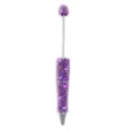 DIY Perlen Kugelschreiber Lila Meerjungfrau Perlen Herz Strass Rotierender Stift Variante - Dunkellila