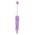 Penna a Sfera con Strass Perle DIY Lusso Cristallo Viola Bolla Perla Rotativa - Fiocco Bolla Viola (SL666008)