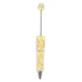 DIY Strass Perle Perlen Kugelschreiber Mode Drehbar Kunststoff Kristall Stift - 5er Set / Gelb