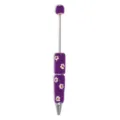Daisy Beaded Ballpoint Pen DIY Purple Flower Beaded Pen Metal Tip Office Stationery - Purple