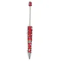 Christmas rhinestone beaded ballpoint pen, red glitter metal rotating pen with cute festive decor. - 5 Pcs Set / Red Christmas Tree (SL644008.5)