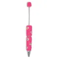 Handmade rhinestone beaded ballpoint pen with pink daisy flower design for DIY craft office use. - Rose Red