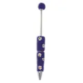 Purple beaded daisy crystal ballpen, elegant handmade rhinestone flower pen for daily writing. - Dark Blue
