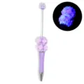 DIY Perlen Kugelschreiber mit lila Rosen und Perlen Design, süßes Geschenk Schreibstift. - Violett
