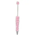 DIY rosa Strass Perlen Kugelschreiber mit Glitzer Kristallen für modisches Schreiben. - 5er Set / Dunkelrosa