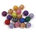 Perline Strass Acrilico 20mm Sfere Colorate Luminose Accessori Per Creazione Gioielli DIY - colori misti casuali