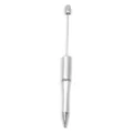 DIY Silver Beadable Pen Metal Craft Ballpoint Pen for Handcrafted Beaded Jewelry Accessories - Silver Electroplated Style (CZB106038-2)