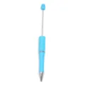 Bolígrafo de cuentas DIY azul con varilla de metal para abalorios y manualidades, plástico. - Estilo Azul (CZB106038-21)