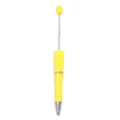 Bolígrafo de cuentas amarillo DIY con varilla de metal para manualidades de cuentas bolígrafo. - Estilo Amarillo (CZB106038-25)