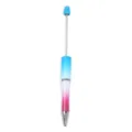 Bolígrafo de cuentas DIY con mango degradado, varilla de metal para cuentas y escritura suave. - Estilo Azul Rosa Degradado (CZB106038-41)