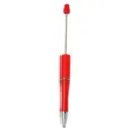 Bolígrafo de cuentas DIY rojo con varilla de metal para manualidades y abalorios creativos. - Estilo Bicolor Rojo Plata (CZB106038-62)