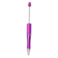 Bolígrafo metálico morado con varilla delgada de metal para manualidades de cuentas. - Estilo Galvanizado Rojo Púrpura (CZB106038-74)