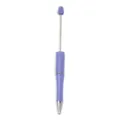 Boligrafo de cuentas DIY de plastico morado con varilla metalica para manualidades - Estilo Púrpura (CZB106038-88)