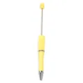 Boligrafo de cuentas DIY con cuerpo de plastico amarillo y varilla de metal para manualidades. - Estilo Amarillo (CZB106038-91)
