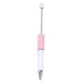 Bolígrafo de Cuentas DIY Rosa Blanco Metal Bolígrafo Personalizado de Papelería - Estilo Bicolor Rosa Blanco (CZB106038-106)