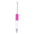 Bolígrafo de cuentas DIY con mango blanco y rosa, varilla metálica y punta para manualidades. - Estilo Bicolor Blanco Rojo Rosa (CZB106038-110)