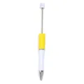 Bolígrafo DIY para cuentas con cuerpo de plástico amarillo blanco y varilla para manualidades. - Estilo Bicolor Blanco Amarillo (CZB106038-112)