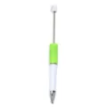 Boligrafo DIY para Cuentas Verde y Blanco de Plastico con Varilla Metalica Manualidades - Estilo Bicolor Blanco Verde (CZB106038-115)