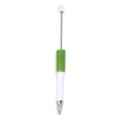 Boligrafo de cuentas DIY cuerpo verde y blanco boligrafo artesanal hecho a mano con varilla metalica. - Estilo Bicolor Verde Blanco (CZB106038-116)