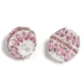 Pink crystal sphere alloy beads for DIY jewelry making, phone charms, and necklaces. - 17x19mm / Pink
