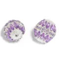 Alloy hollow rhinestone ball beads with purple marquise crystal for DIY jewelry making. - 17x19mm / Light Purple