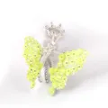 DIY rhinestone butterfly pendant charm for phone strap, sparkling crystal craft accessory. - Light Yellow