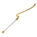 Metal DIY beaded bookmark stick gold page marker stationery crafting accessory - 1 Piece / Gold