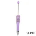 Purple DIY beaded ballpoint pen with sparkling rhinestones and pearl accents variant. - Candy Light Purple