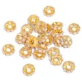 17mm Perles Intercalaires Perle Dorée Rond Roue DIY Bijoux Fabrication Bracelet Collier - 17mm / Base dorée bord droit - style perle