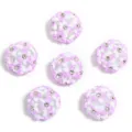 Resin Flower Rhinestone Beads, Pink White Floral Spheres for DIY Phone Charms Jewelry - 22mm / Purple Flowers & White Leaves