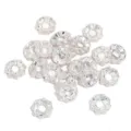 Perles d'espacement rondes strass perle 17mm pour fabrication de bijoux DIY bracelets colliers. - 17mm / Base argentée bord droit - style perle