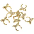 Capuchones de cuentas con lazo dorado componentes de joyería DIY abalorios de separación - 26x27mm / Dorado