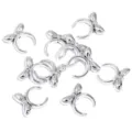 Capuchones de cuentas con lazo plateado accesorios de joyeria DIY componentes metalicos - 26x27mm / Plateado