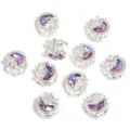 Variante de perle lune en alliage argenté avec cristal violet et strass pour bijoux DIY. - 16x17mm / Bateau lune et étoile - violet