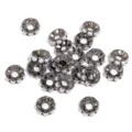 Perles d'espacement en metal perle 17mm anneau de roue rond pour bracelet DIY bijoux. - 17mm / Base noir fusil bord droit - style perle