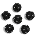 Schwarze Harz Strass Blumen Kugeln DIY Perlen Anhänger Accessoires für Handyketten - 22mm / Schwarz