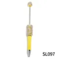 Yellow rhinestone beadable pen DIY handmade ballpoint pen with sparkling crystals design. - New Lemon Yellow Style (SL097)