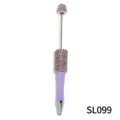 DIY rhinestone beaded pen with metal rod and purple handle for custom crafting and daily writing. - Candy Light Purple Style (SL099)