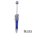 Rhinestone Beaded Pen DIY Craft Crystal Ballpoint Pen Sparkling Diamond Beading Pen - Blue Style (SL111)