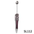 Rhinestone Beaded Ballpoint Pen DIY Craft Rotary Plastic Ballpoint Pen Variant SKU - Dark Purple Style (SL112)