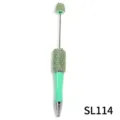 DIY Mint Green Beadable Ballpoint Pen With Rhinestone Metal Rod Beaded Craft Pens - Mint Green Style (SL114)