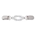 Silver metal cardigan clip shawl brooch vintage sweater clasp anti-glare clothing accessory - Simple Knot Style (C2149-2)