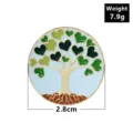 Broche arbre de vie en émail, joli badge en alliage à feuilles de cœur pour sacs chapeaux. - C2048 Arbre de vie cœur